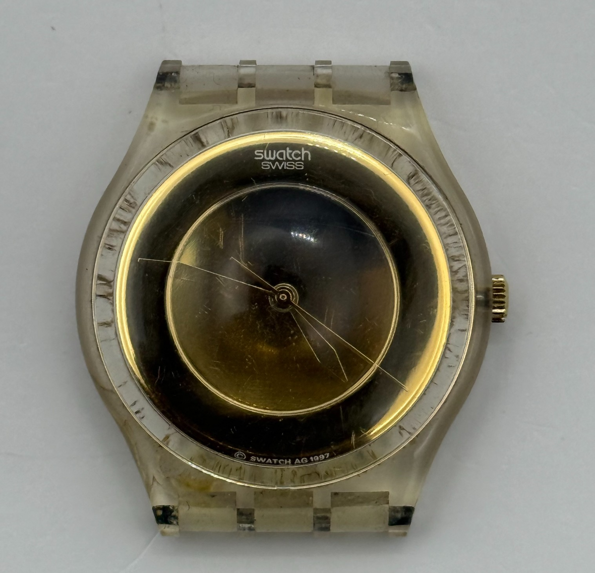 Vintage Swatch Jam Watch AG 1997 Gold Tone ETA Quartz Swiss 33mm Parts 