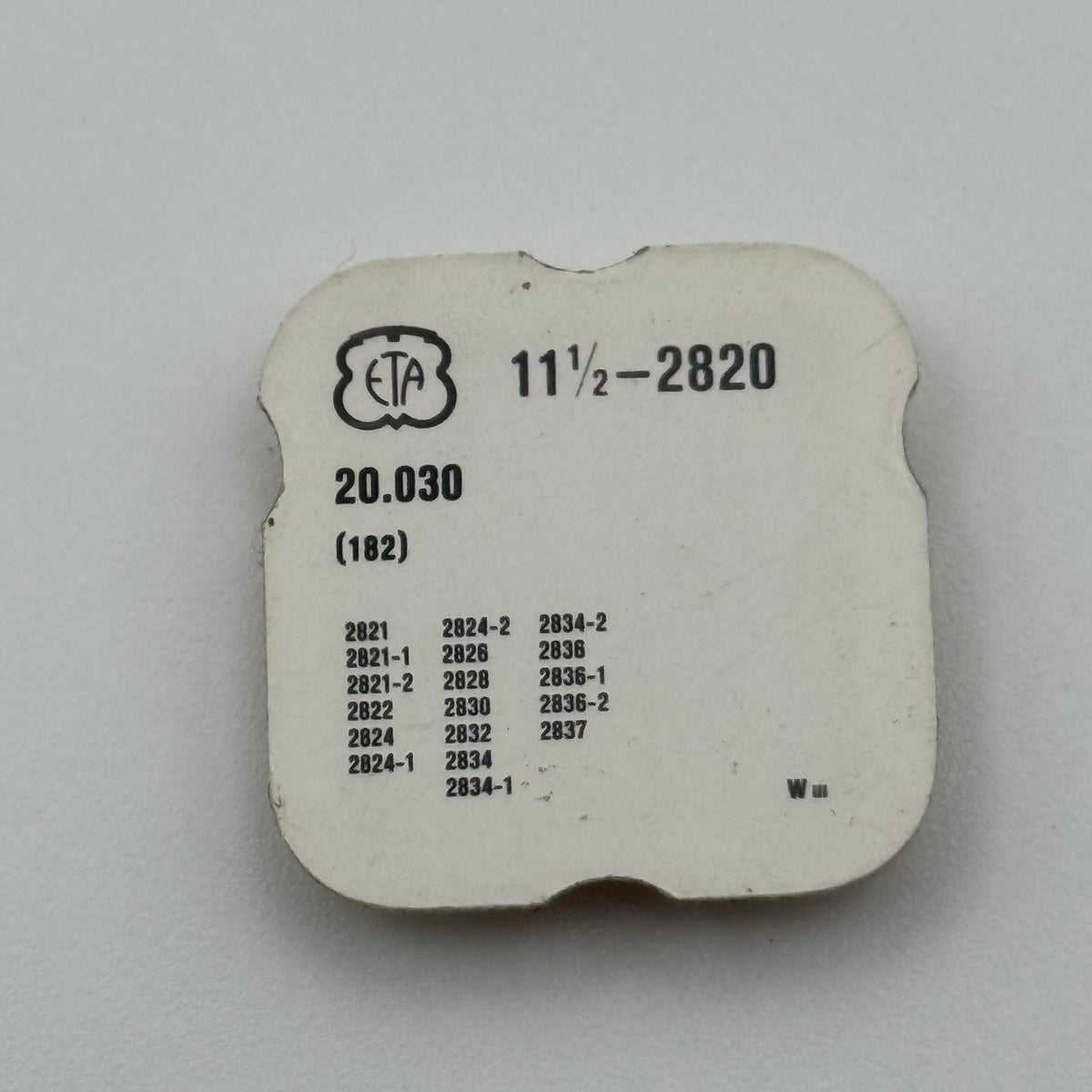 ETA 2820 Barrel Complete - 11 1/2 - 182 - New Old Stock - Watch Parts