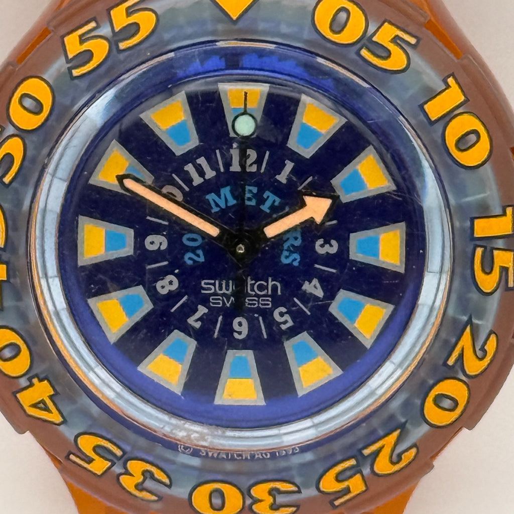Vintage Swatch Scuba 200 Watch SDO100 Seaclip 1994 ETA Quartz Swiss 40mm Parts 