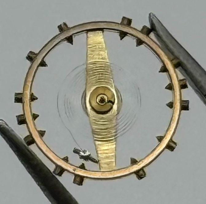 FHF 34 Balance Wheel Complete And Spring 7¾’’’ 1047 M Watch Movement Parts NOS