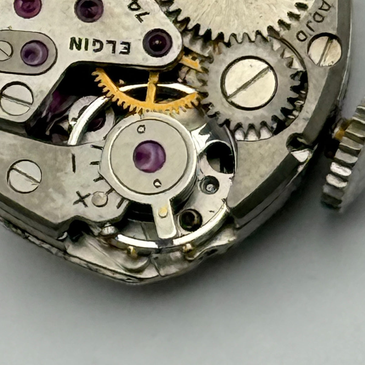 Elgin 744 Watch Movement 19 Jewels USA Manual Wind Vintage Parts Repair 13.6mm