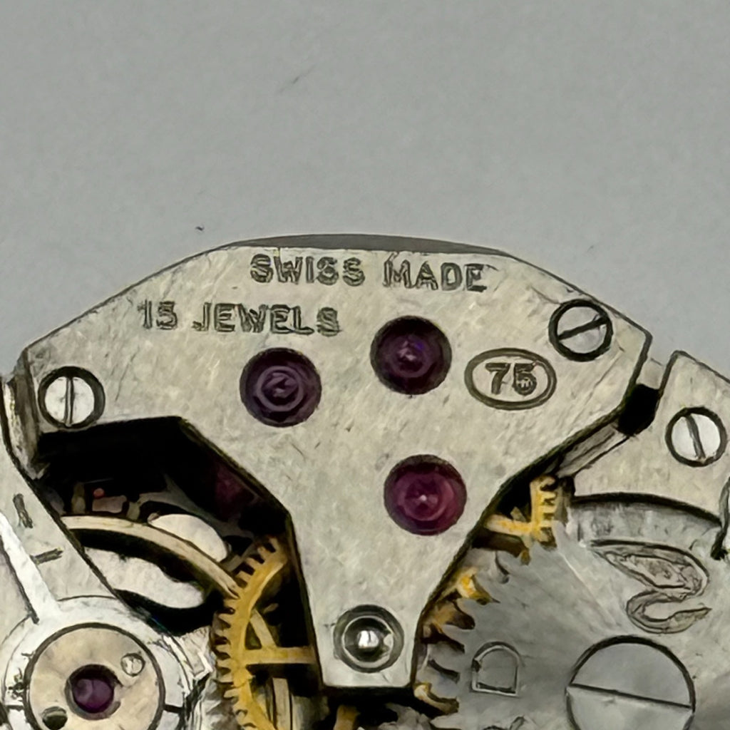 Record 75 Watch Movement Josmar 15 Jewels Swiss Manual Wind Parts Repair 15.2mm