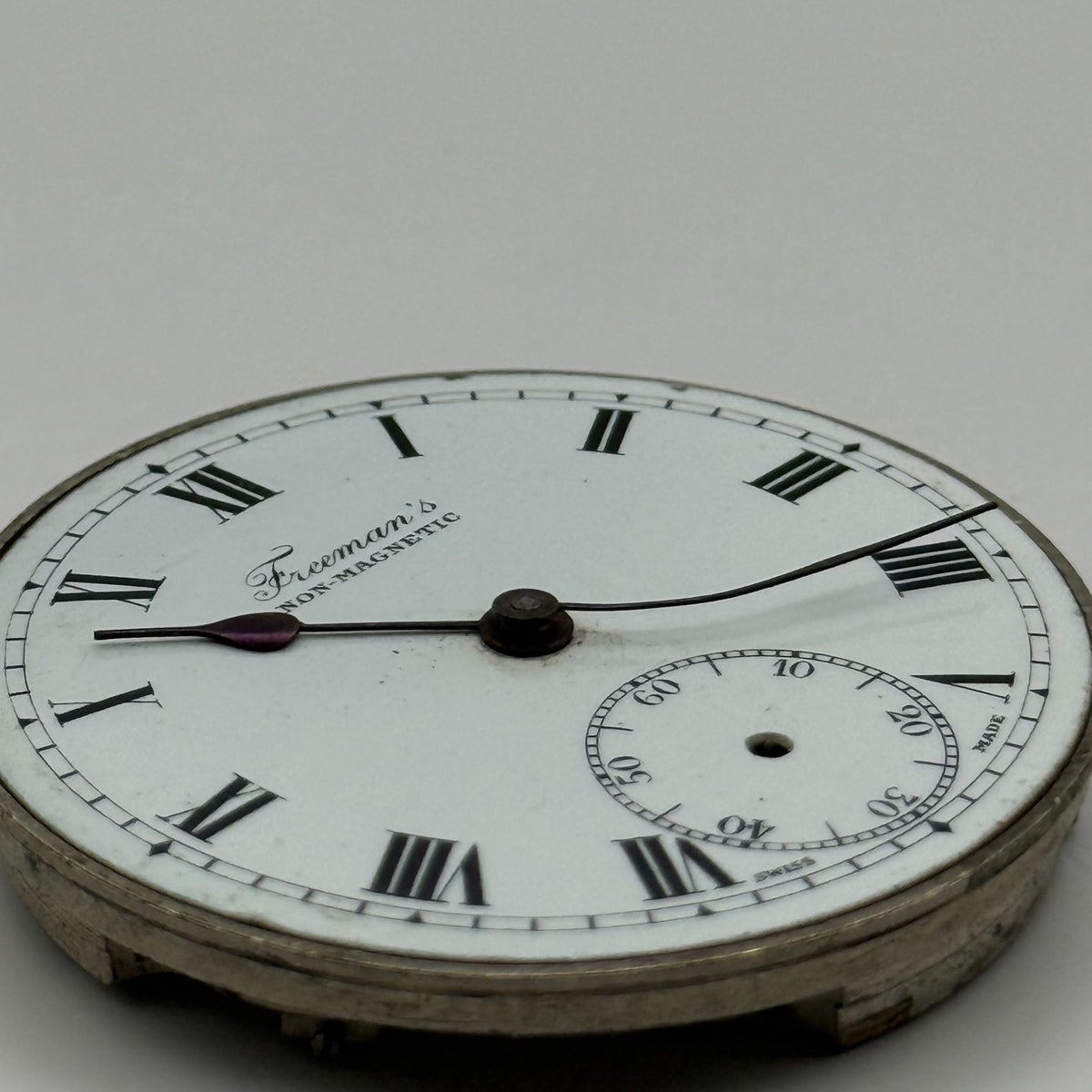 Freeman’s Non Magnetic Pocket Watch Movement Open Face Sub Seconds Parts 37.9mm