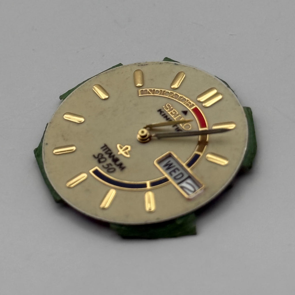 Seiko Kinetic Watch Dial Titanium SQ 50 Vintage Spare Parts Repair 26.5mm
