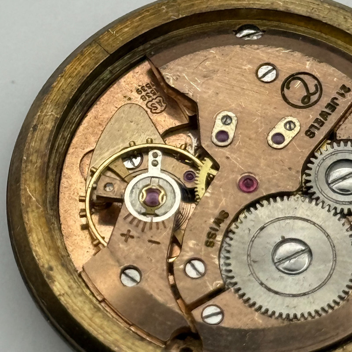AS 1538 1539 Watch Movement A. Schild 1538 1539 Trebex 15 Jewels Parts 32.5mm