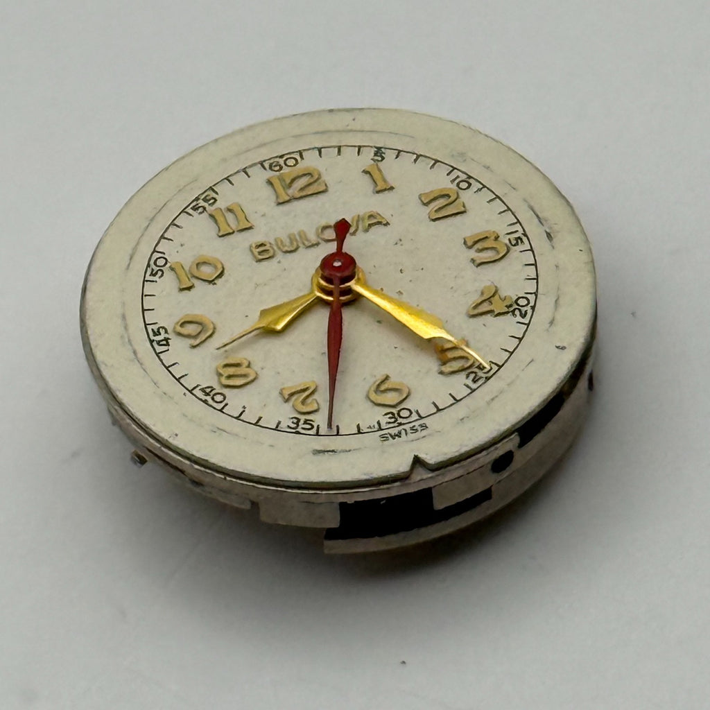 Bulova 7BSC Watch Movement Red Sweep Seconds Hand 17J Swiss Parts Repair 17.1mm