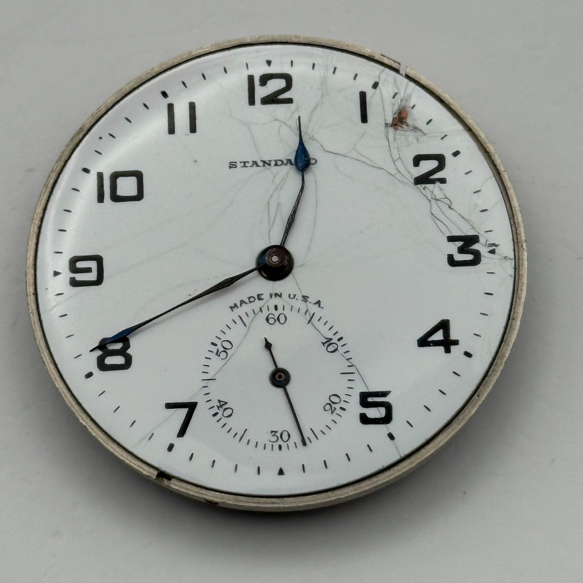 New York Standard Pocket Watch Movement USA Watch Co 15J Sub Seconds Parts 36mm