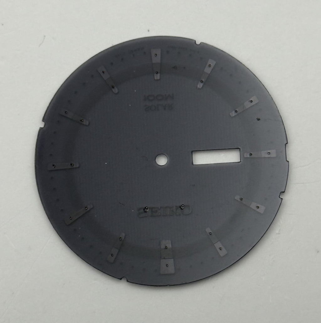 Seiko V168-0BK8 Watch Dial Solar 100M Black Japan Spare Parts Repair 37.4mm