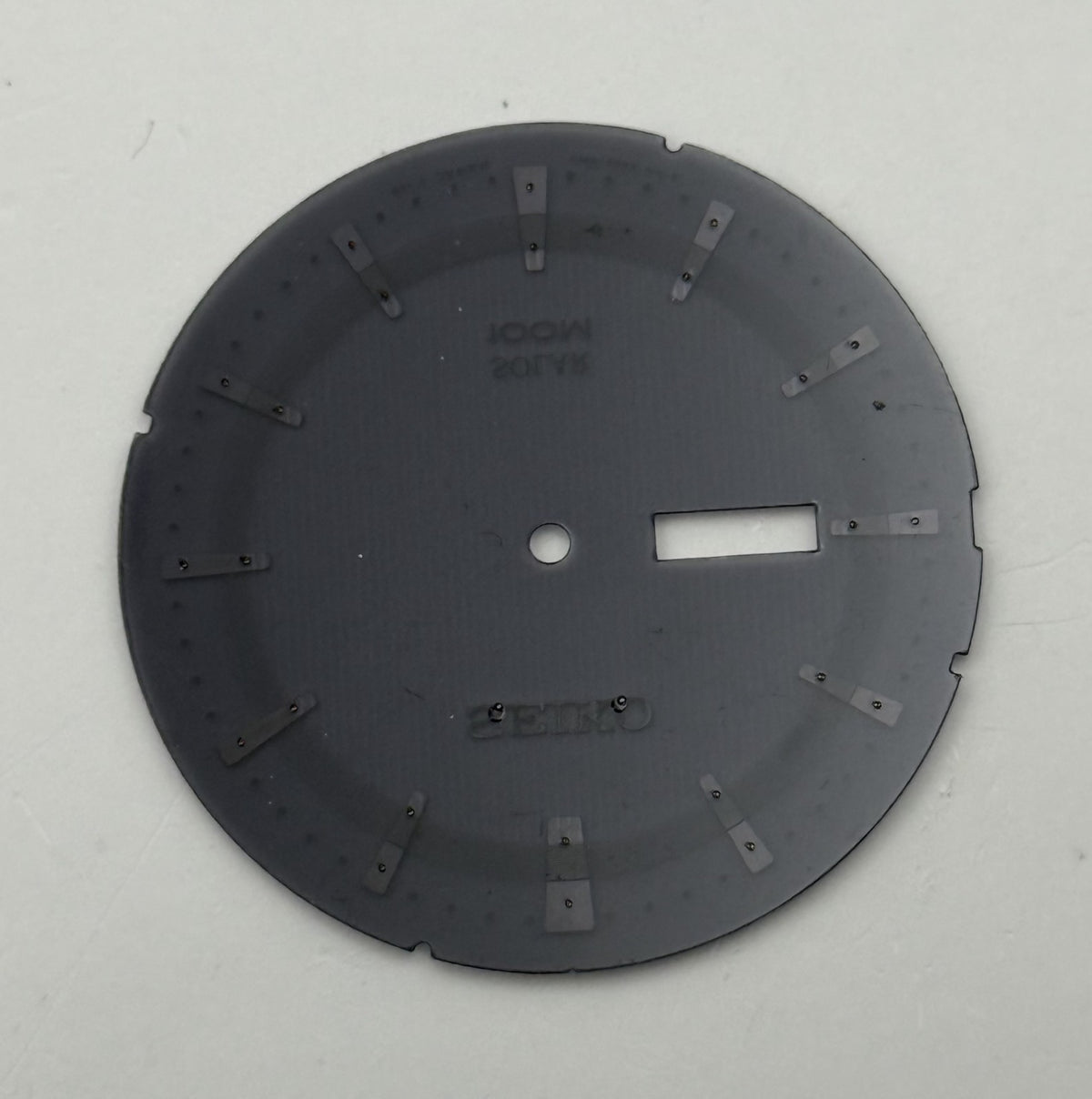 Seiko V168-0BK8 Watch Dial Solar 100M Black Japan Spare Parts Repair 37.4mm