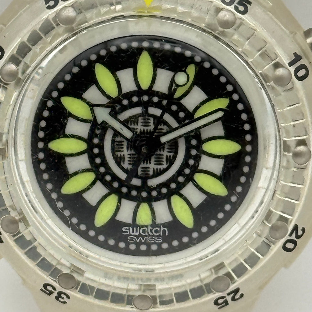 Vintage Swatch Scuba 200 Watch SDK907 Loomi Walk On 1996 ETA Quartz 40mm Parts 