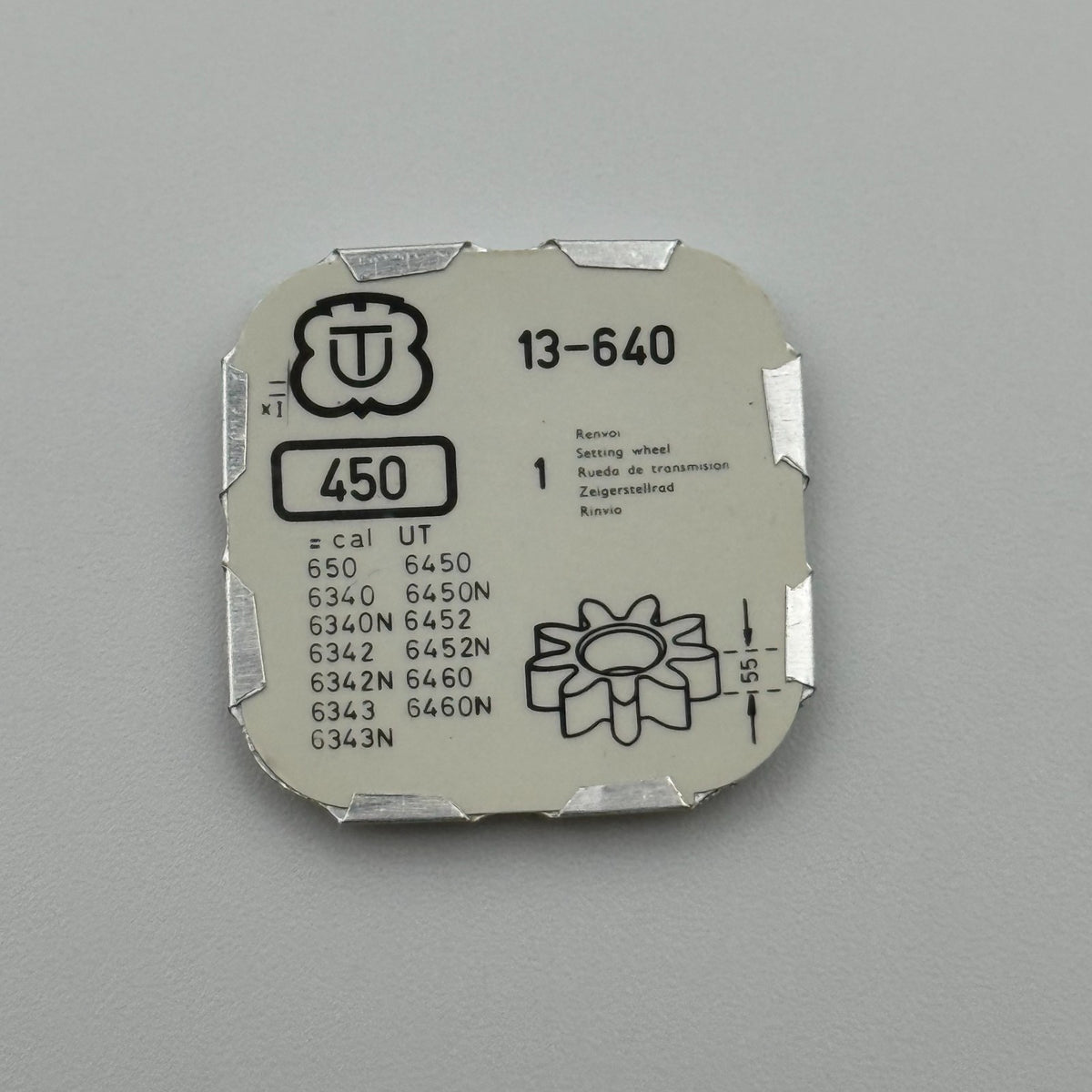 Unitas 640 Setting Wheel - 13 - 450 - New Old Stock - Watch Parts