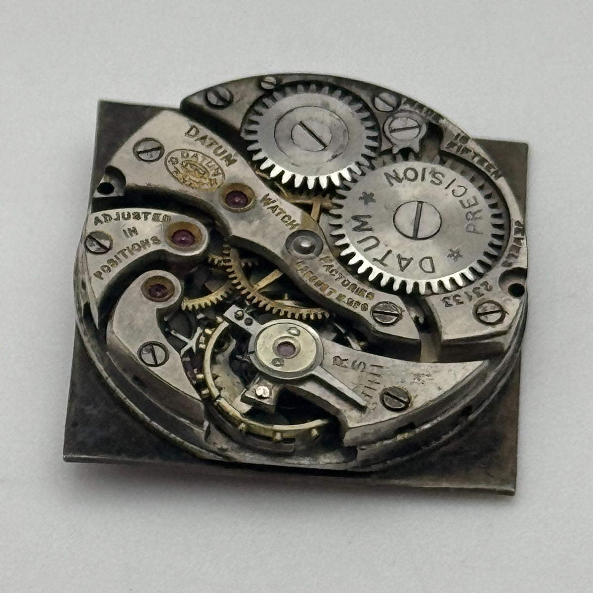 Datum Precision Manual Wind Watch Movement 15 Jewels Vintage Swiss Parts 19.6mm