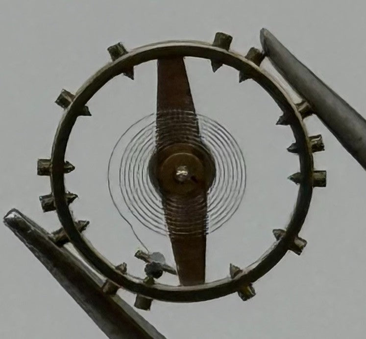 FHF 34 Balance Wheel Complete And Spring 7¾’’’ 1047 M Watch Movement Parts NOS