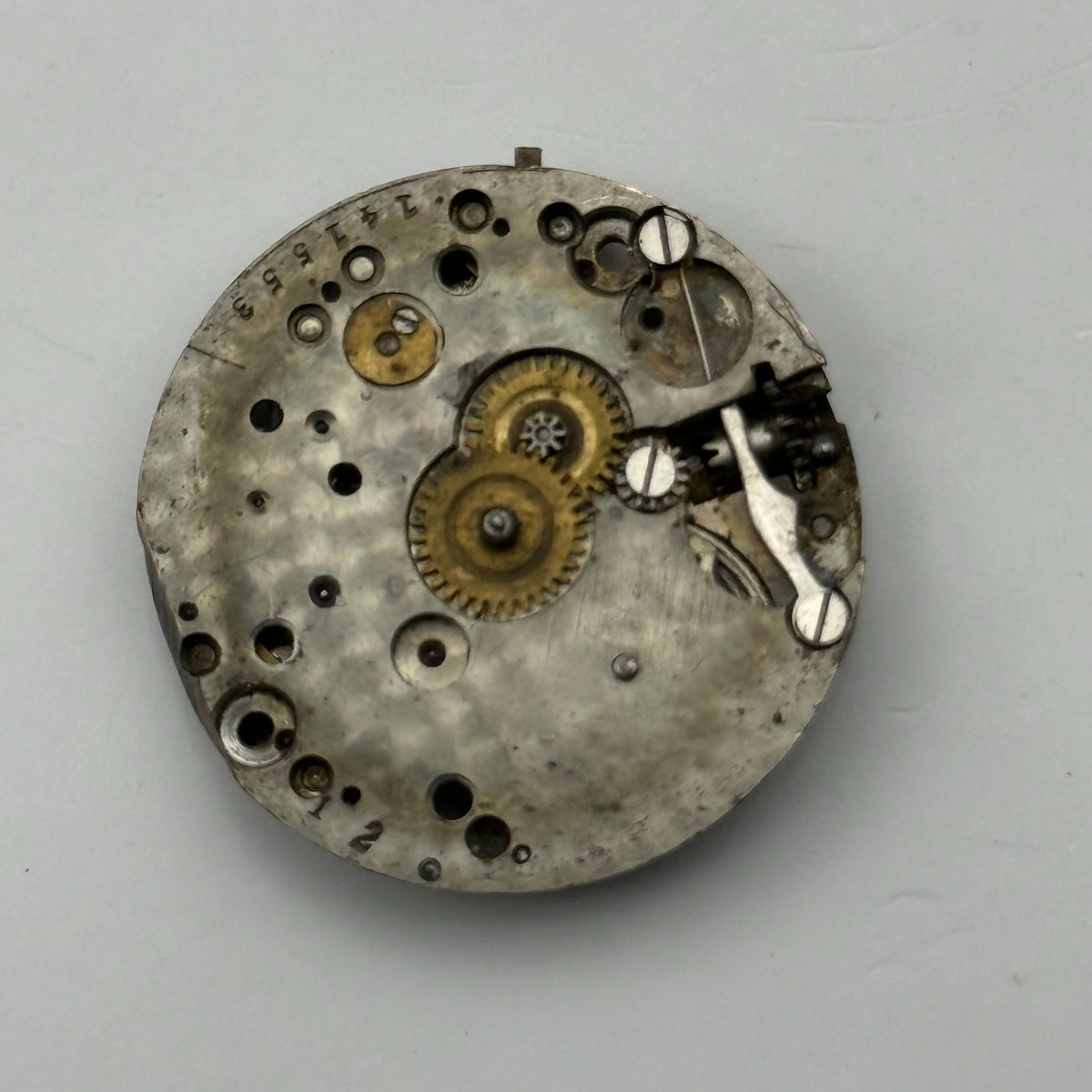 Unidentified Watch Movement Manual Wind Vintage Parts Repair Spares 24.1mm