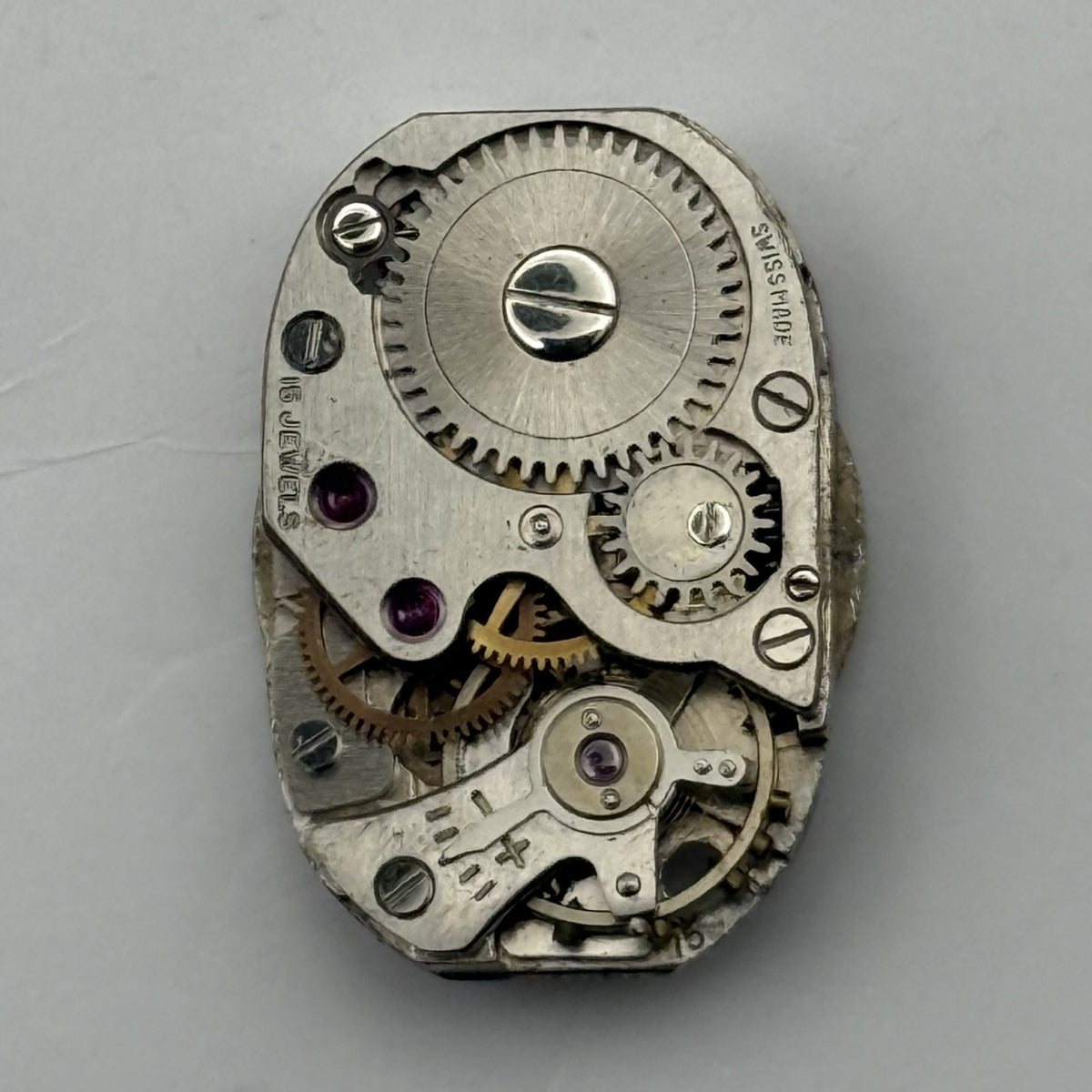 FHF 75 Watch Movement Verity 15 Jewels Swiss Manual Wind Parts Repair 12.9mm
