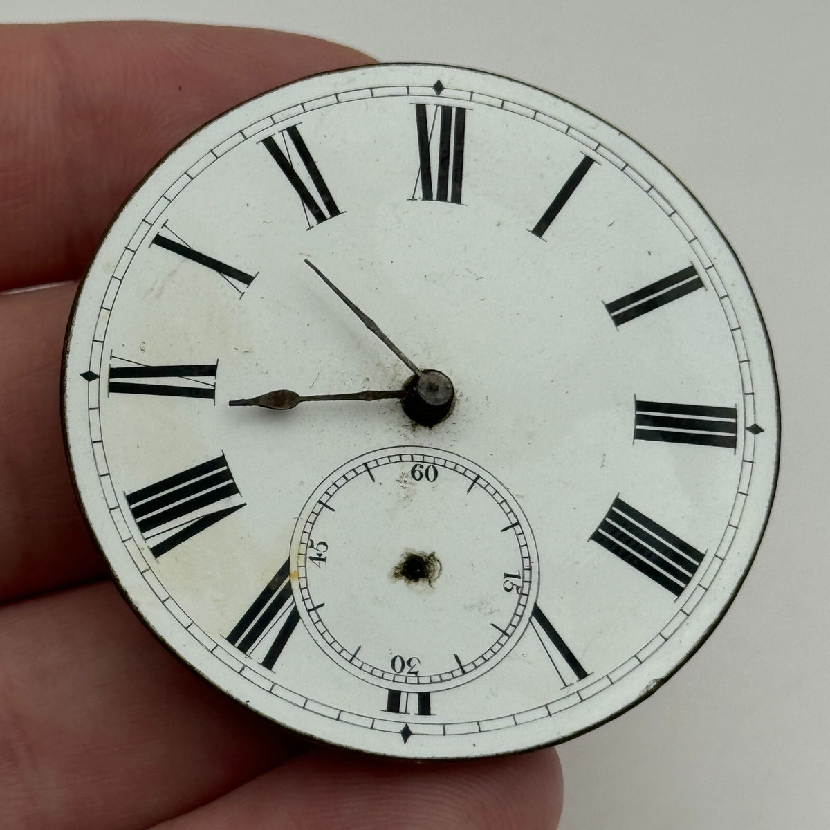 Antique Pocket Watch Movement Key Wound Parts Repair Spares 45.9mm