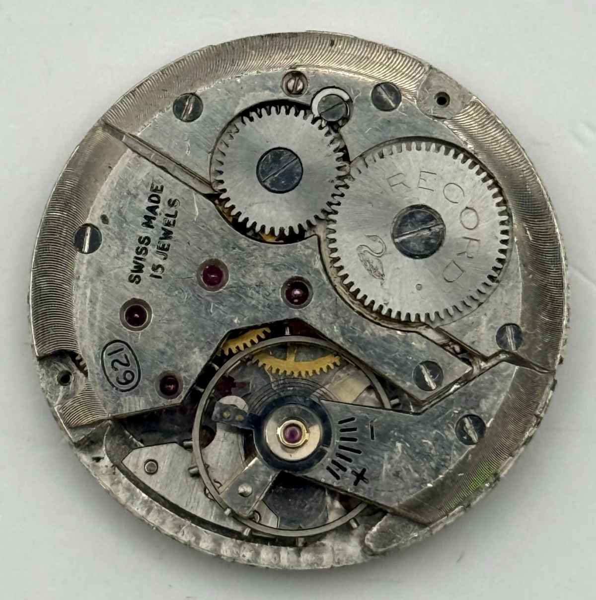 Record 621 Watch Movement - 15 Jewels - For Parts / Repair - 27mm