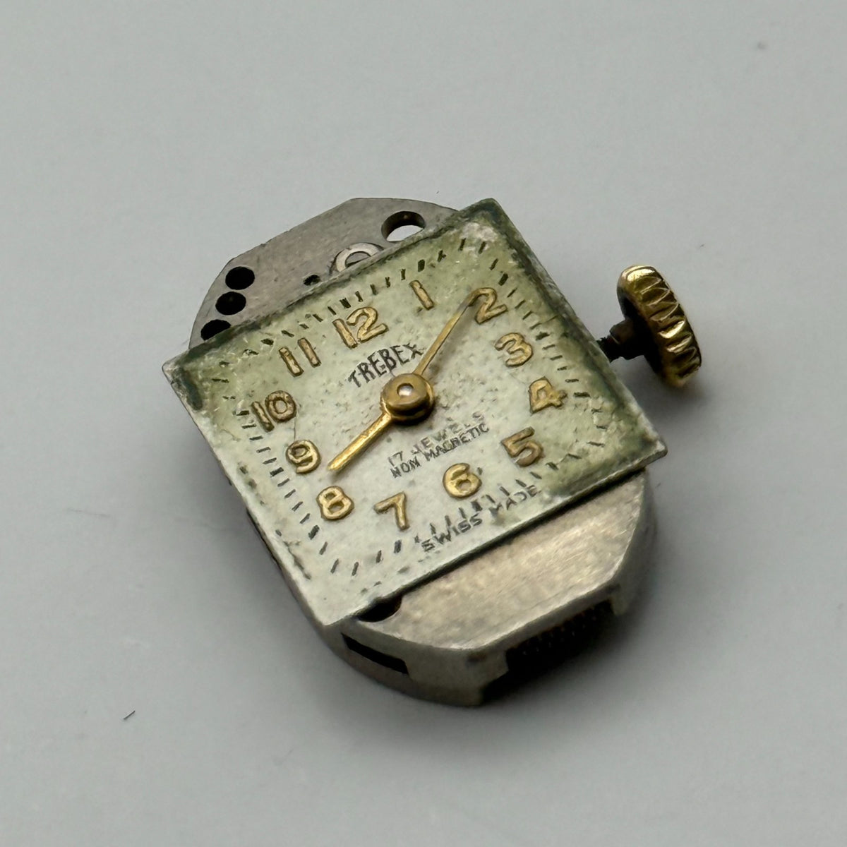 FHF 190 Watch Movement Running Trebex 17 Jewels Swiss Manual Wind Parts 12.8mm
