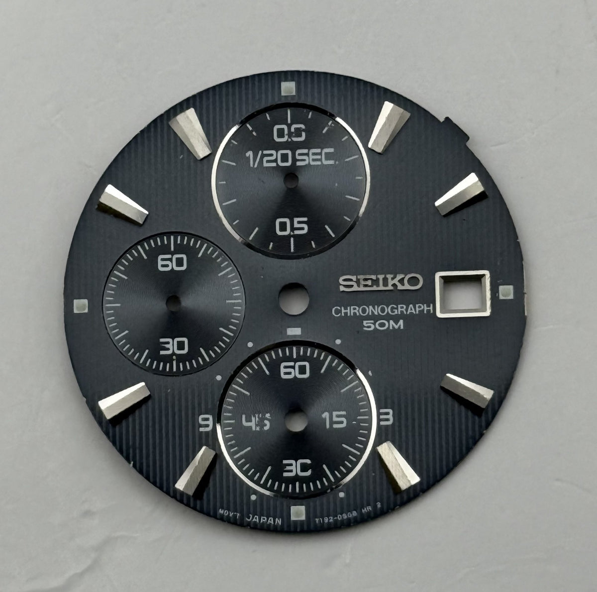 Seiko 7192-05G8 Watch Dial Chronograph 50M Black Japan Spare Parts Repair 27.9mm