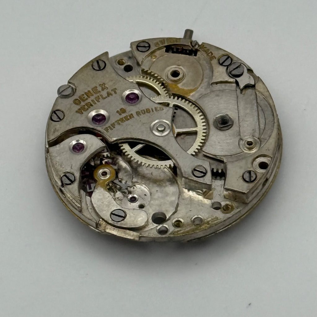Rolex Genex Veriflat 15 Rubies Watch Movement - For Parts / Repair - 23.6mm