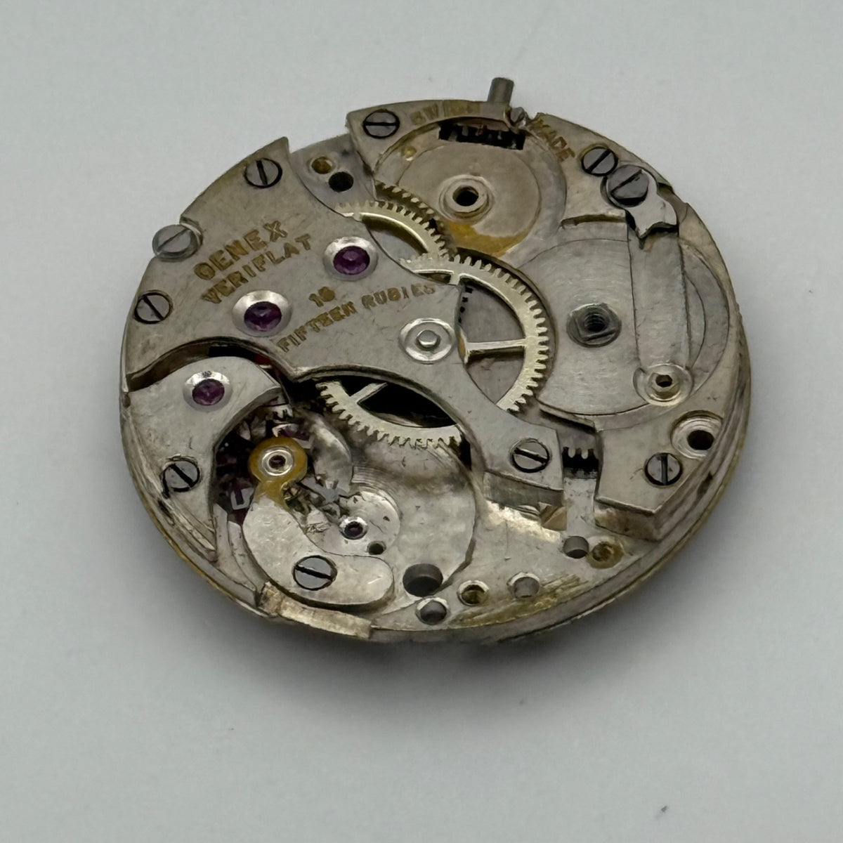 Rolex Genex Veriflat 15 Rubies Watch Movement - For Parts / Repair - 23.6mm