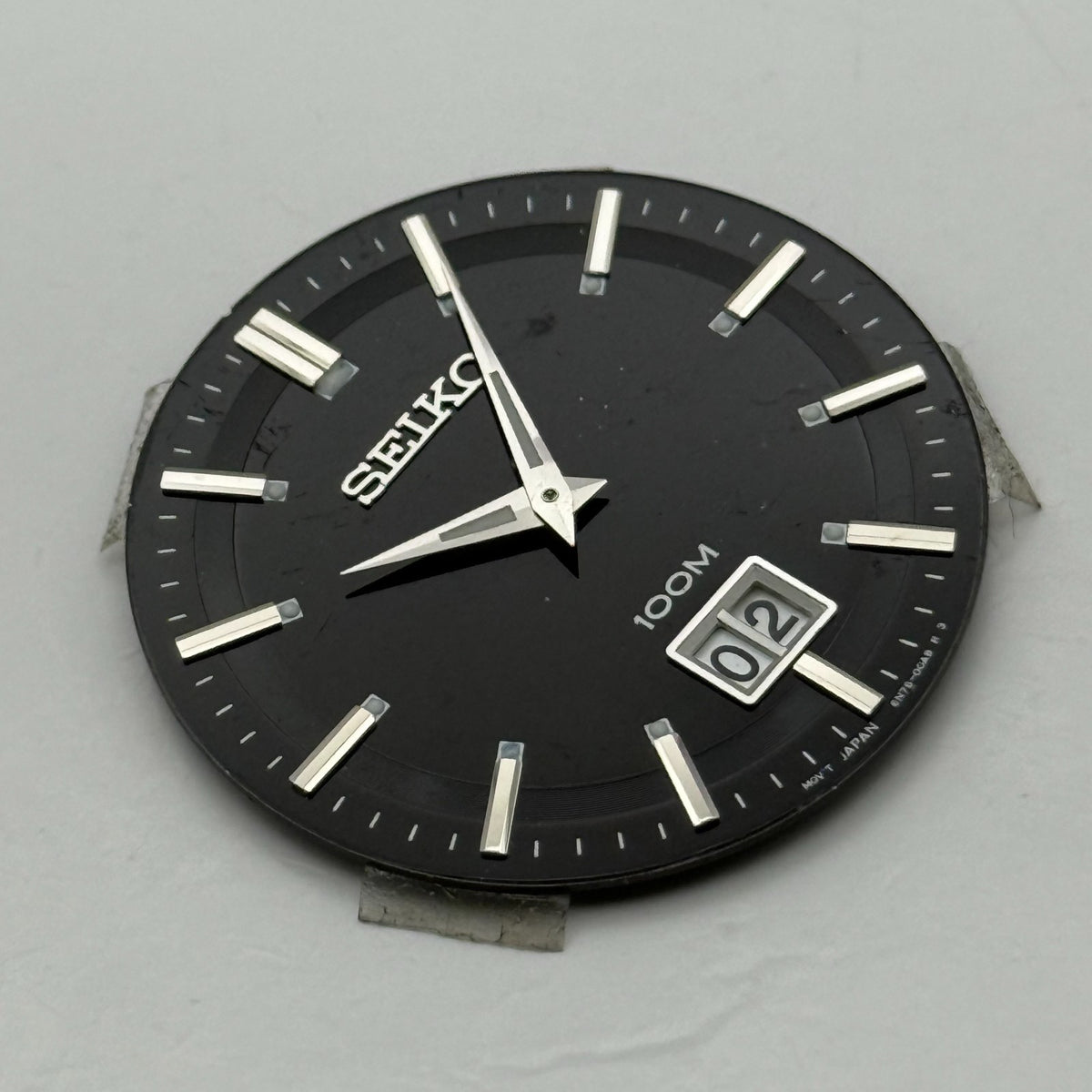 Seiko 6N76-00A8 Watch Dial 100M Black Japan Vintage Spare Parts Repair 32.9mm