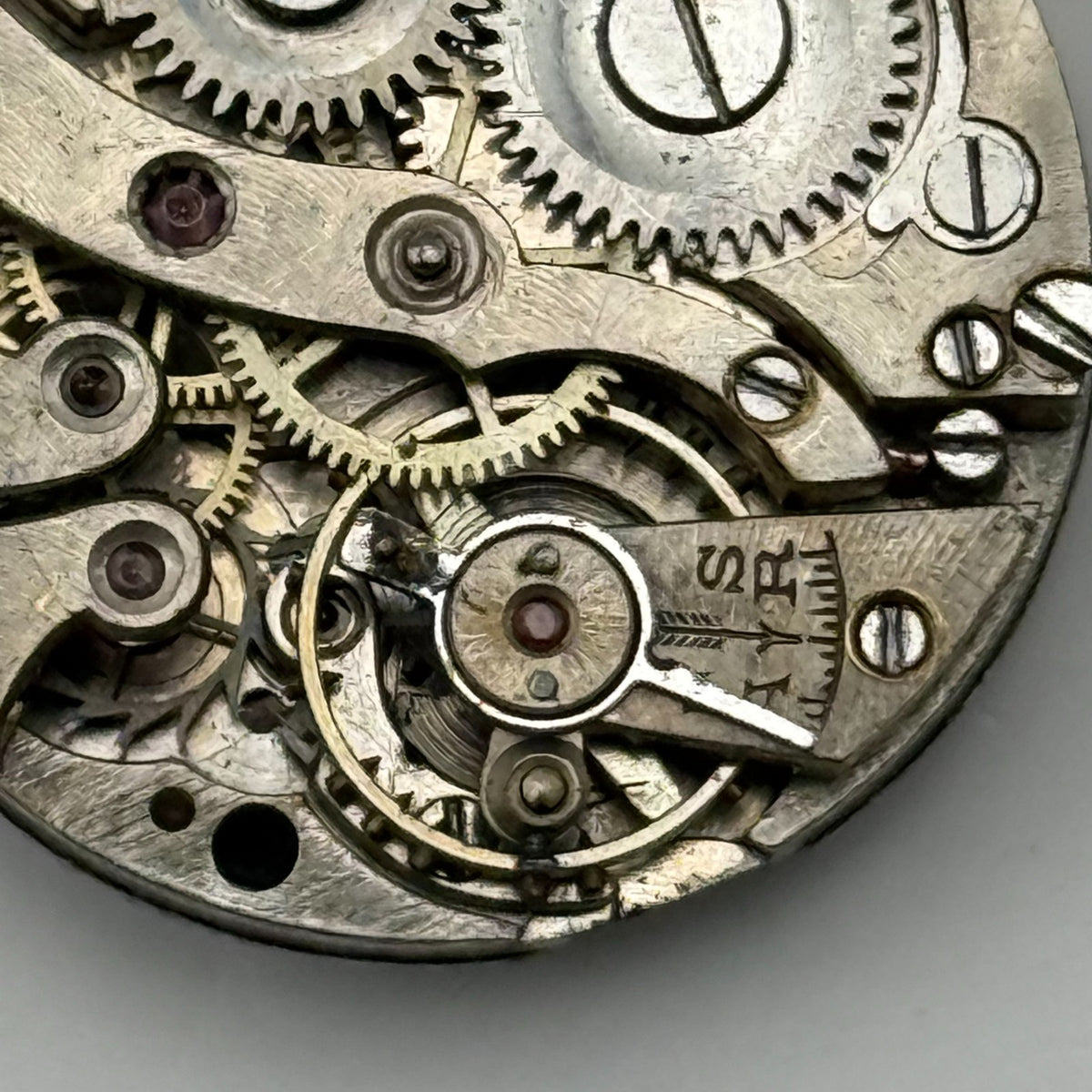 Unidentified SF Watch Movement Swiss Manual Wind Vintage Parts Repair 23.3mm