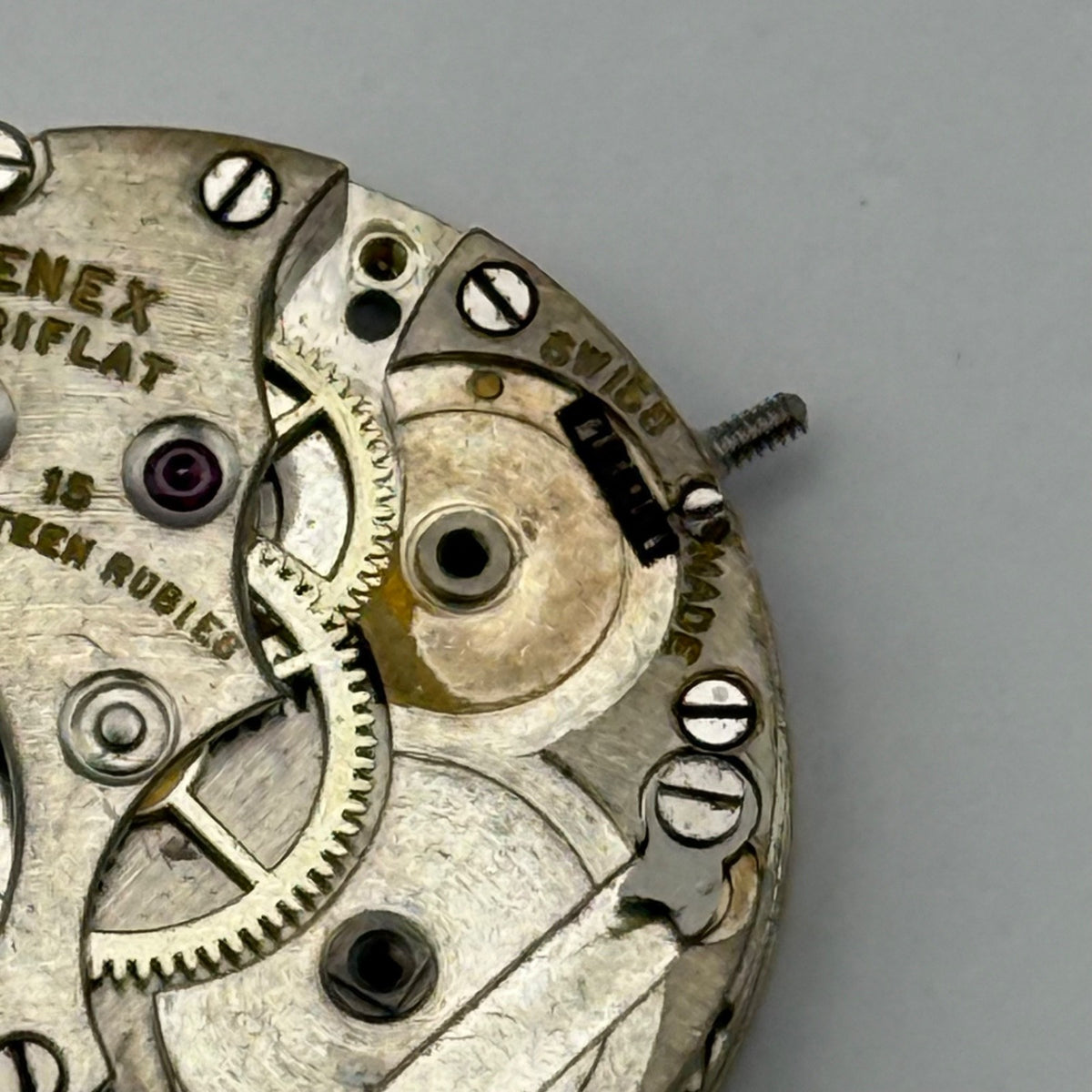 Rolex Genex Veriflat 15 Rubies Watch Movement - For Parts / Repair - 23.6mm