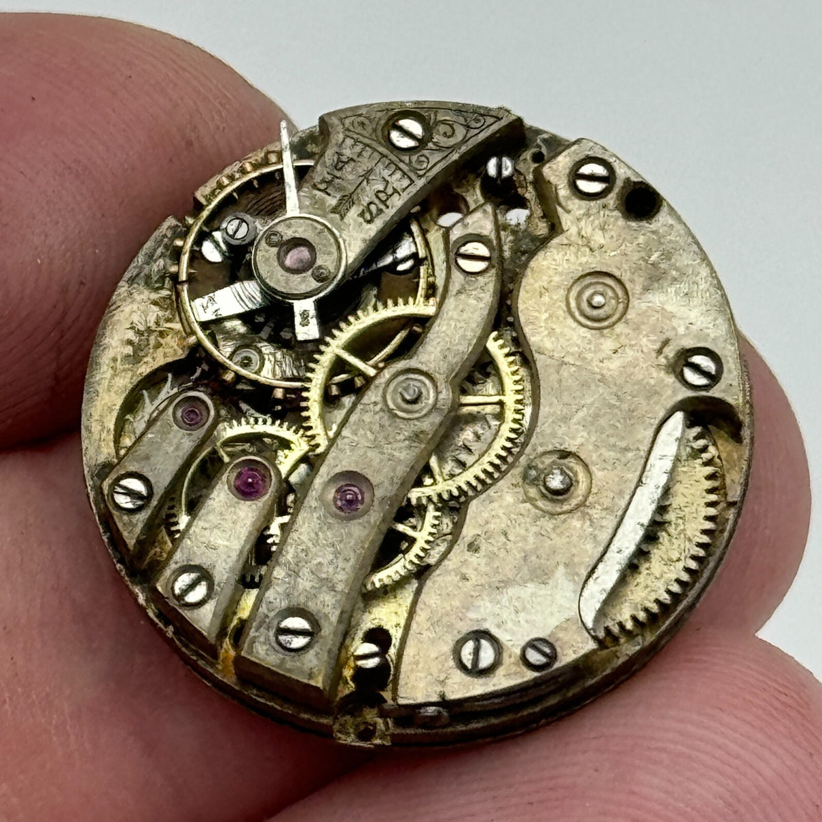 Pistol Watch Movement Vintage Swiss Manual Wind Parts Repair 23.6mm