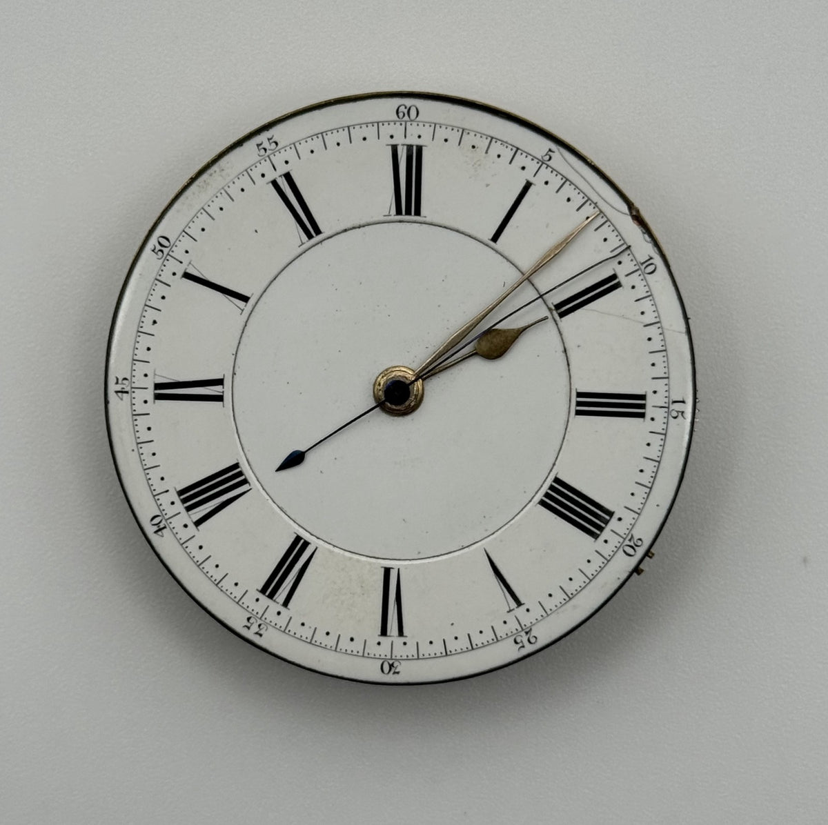 English Lever Pocket Watch Movement - Center Seconds - Parts / Repair 45.7mm