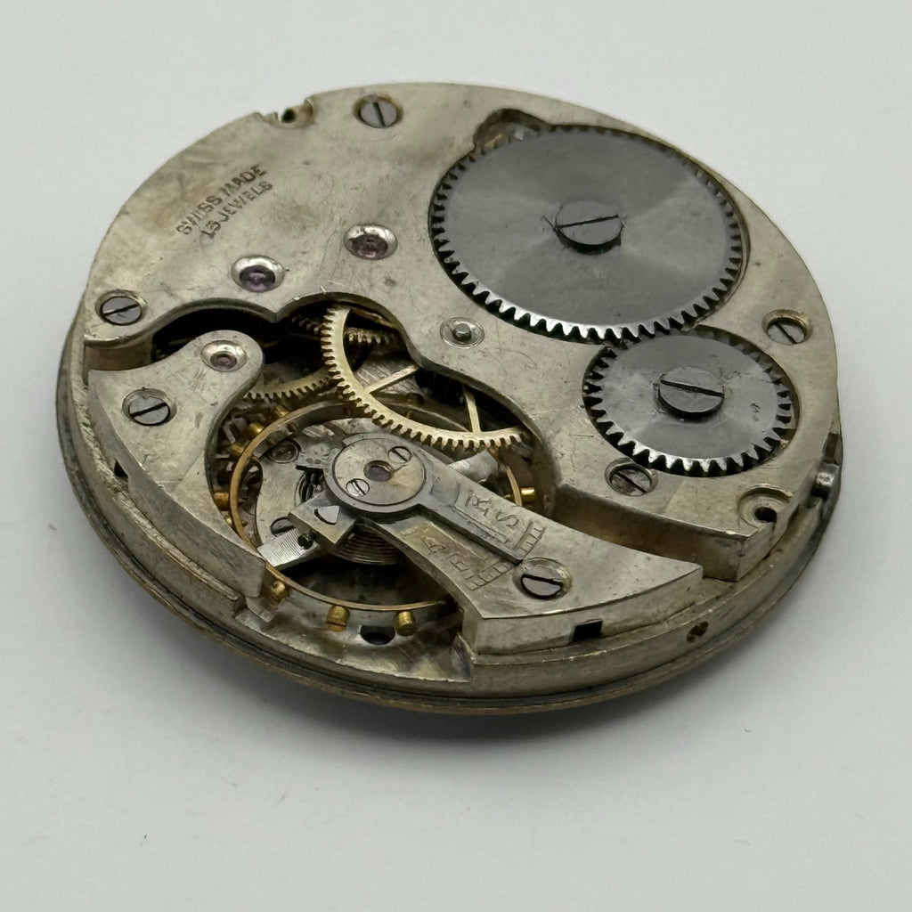 Hunter Pocket Watch Movement 15J Sub Seconds Swiss Manual Wind Parts 41.9mm
