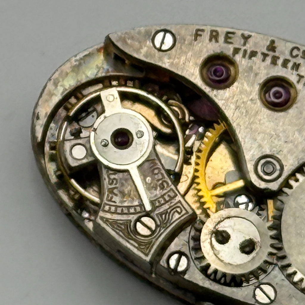 Frey & Co Watch Movement Running Grenad 15J Swiss Manual Wind Parts 14.7mm