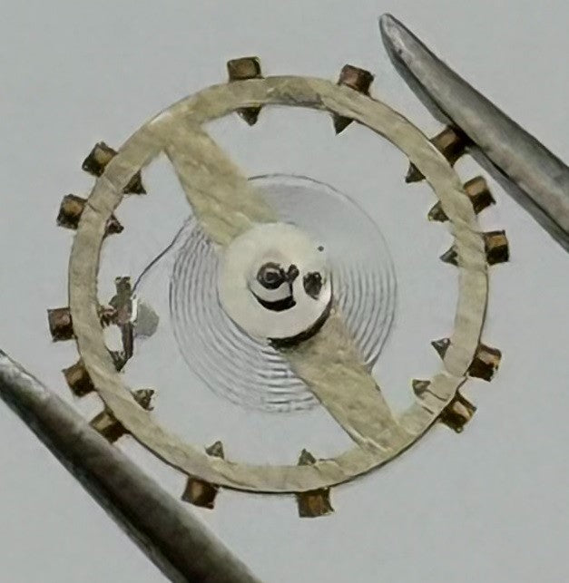 FHF 159 Balance Wheel Complete And Spring 3-10''' 190 M Watch Movement Parts