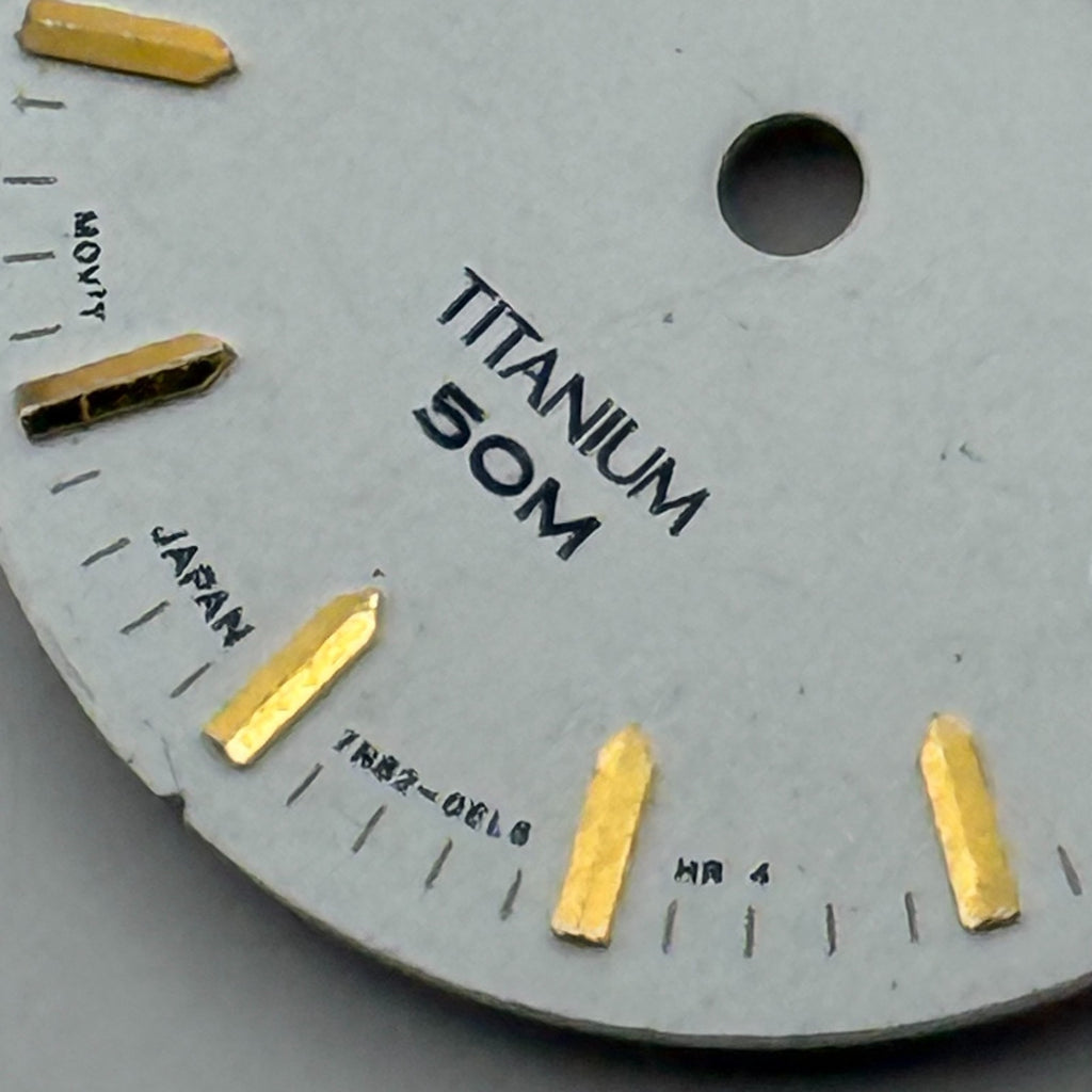 Seiko 7N82-0EL8 Watch Dial Titanium 50M White Japan Spare Parts Repair 19.4mm