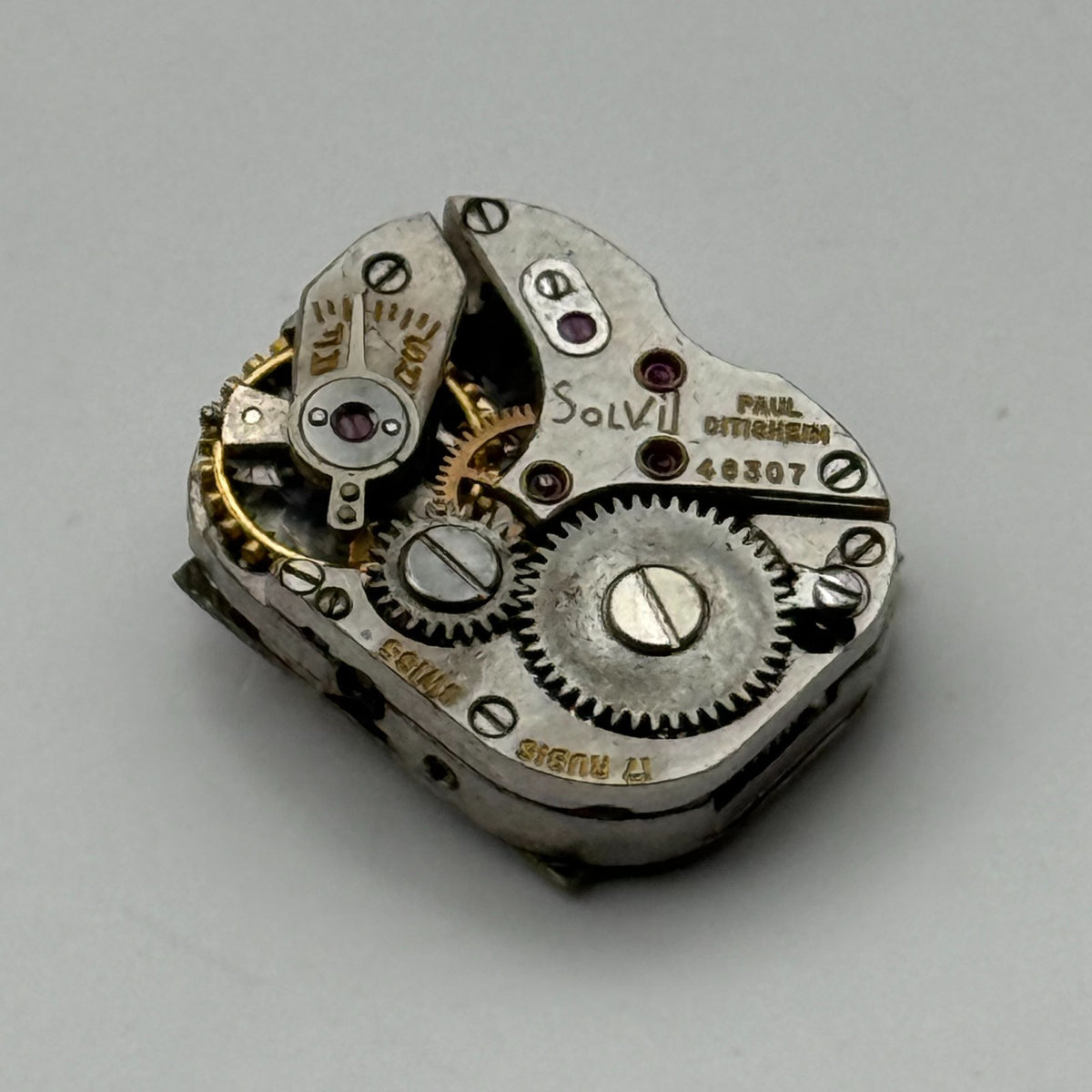 Solvil Watch Movement Paul Didisheim 17J Swiss Manual Wind Parts Repair 12.1mm