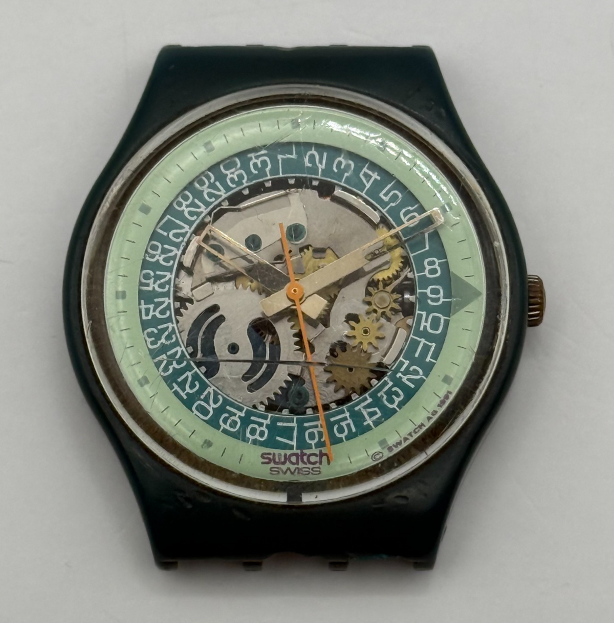 Vintage Swatch Gents Watch GG403 Steel Lite 1991 ETA Quartz Swiss 33mm Parts 