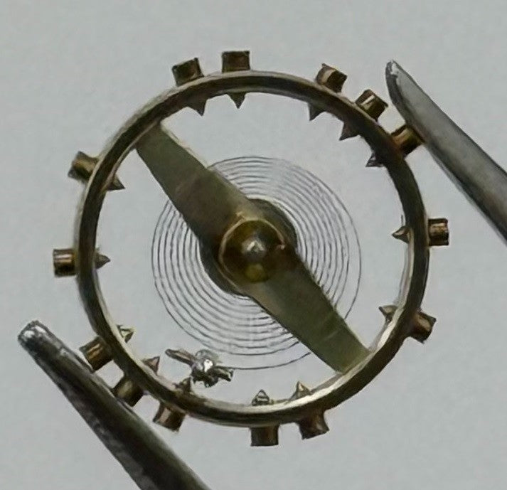 FHF 159 Balance Wheel Complete And Spring 3-10’’’ 190 M Watch Movement Parts NOS