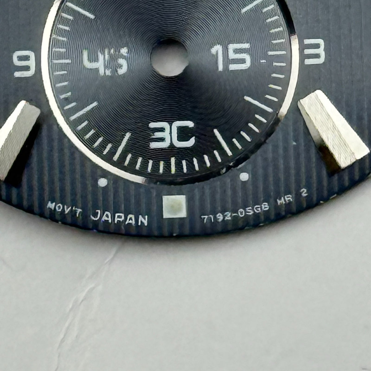 Seiko 7192-05G8 Watch Dial Chronograph 50M Black Japan Spare Parts Repair 27.9mm