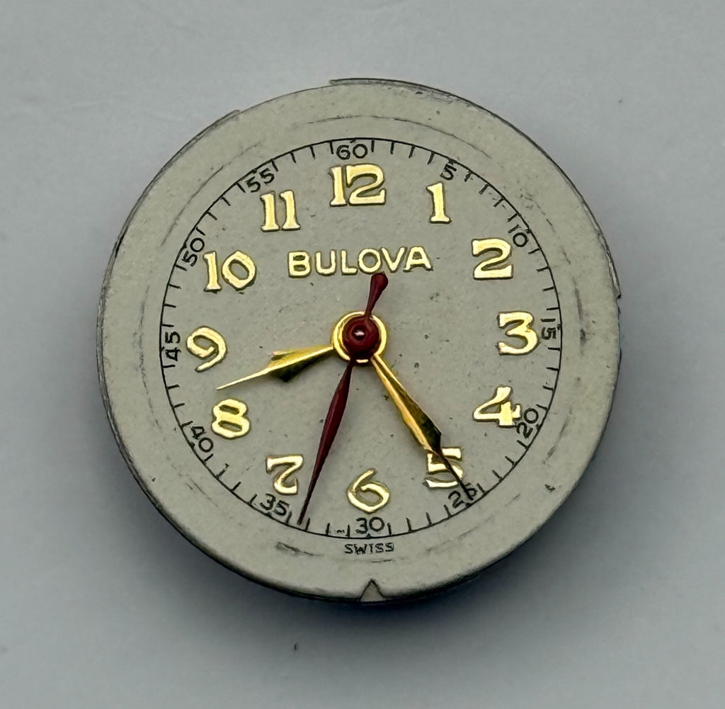Bulova 7BSC Watch Movement Red Sweep Seconds Hand 17J Swiss Parts Repair 17.1mm