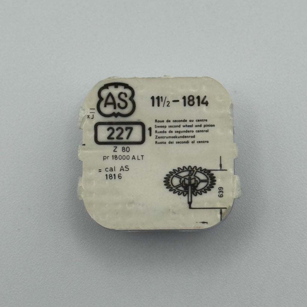 AS 1814 Sweep Second Wheel - 11 1/2 - 227 - New Old Stock - Watch Parts