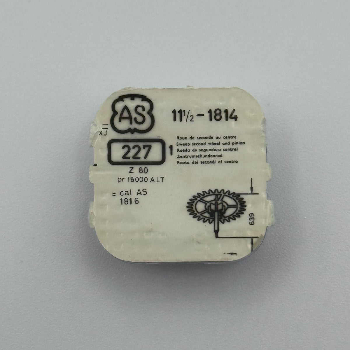 AS 1814 Sweep Second Wheel - 11 1/2 - 227 - New Old Stock - Watch Parts