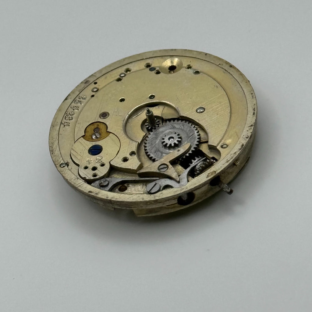 Cylinder Escapement Pocket Watch Movement - Unidentified - Parts / Repair 33.9mm