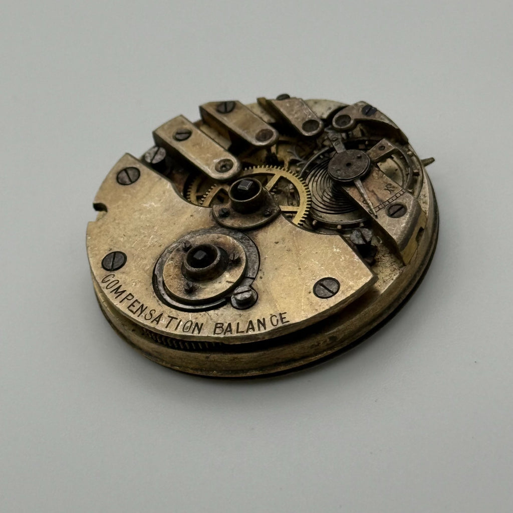 Compensation Balance Pocket Watch Movement - Patent Lever -Parts / Repair 42.8mm