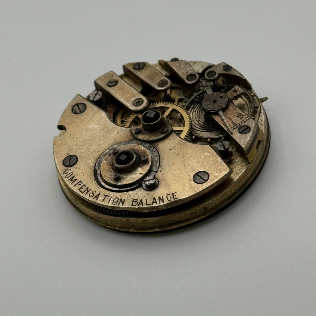 Compensation Balance Pocket Watch Movement - Patent Lever -Parts / Repair 42.8mm
