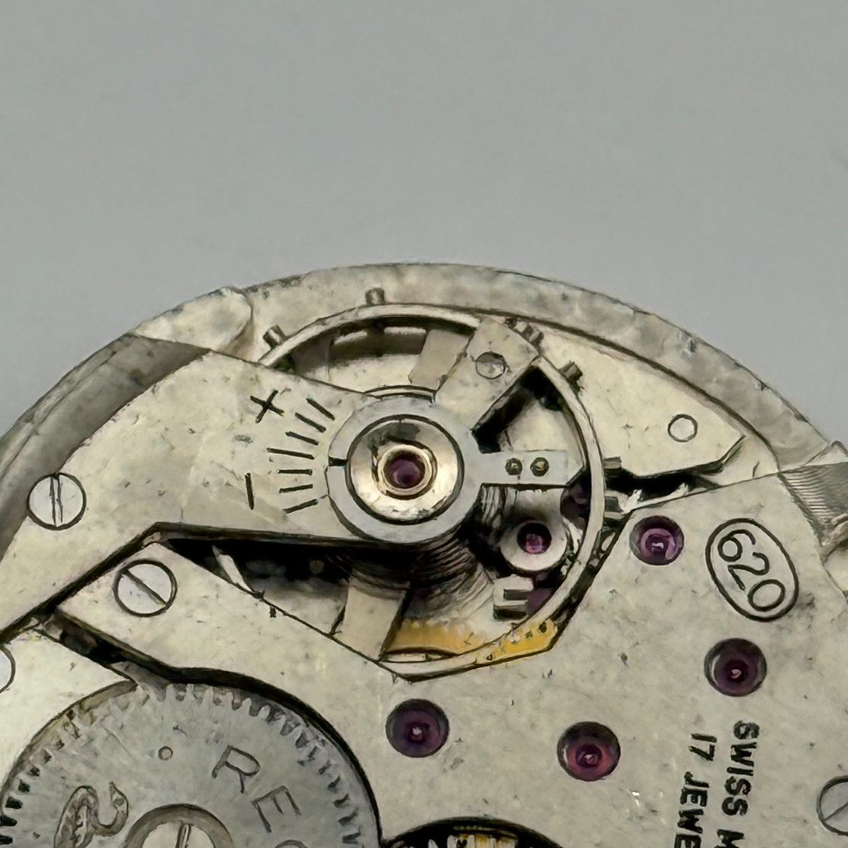 Record 620 Watch Movement - Running - For Parts / Repair - 26.5mm