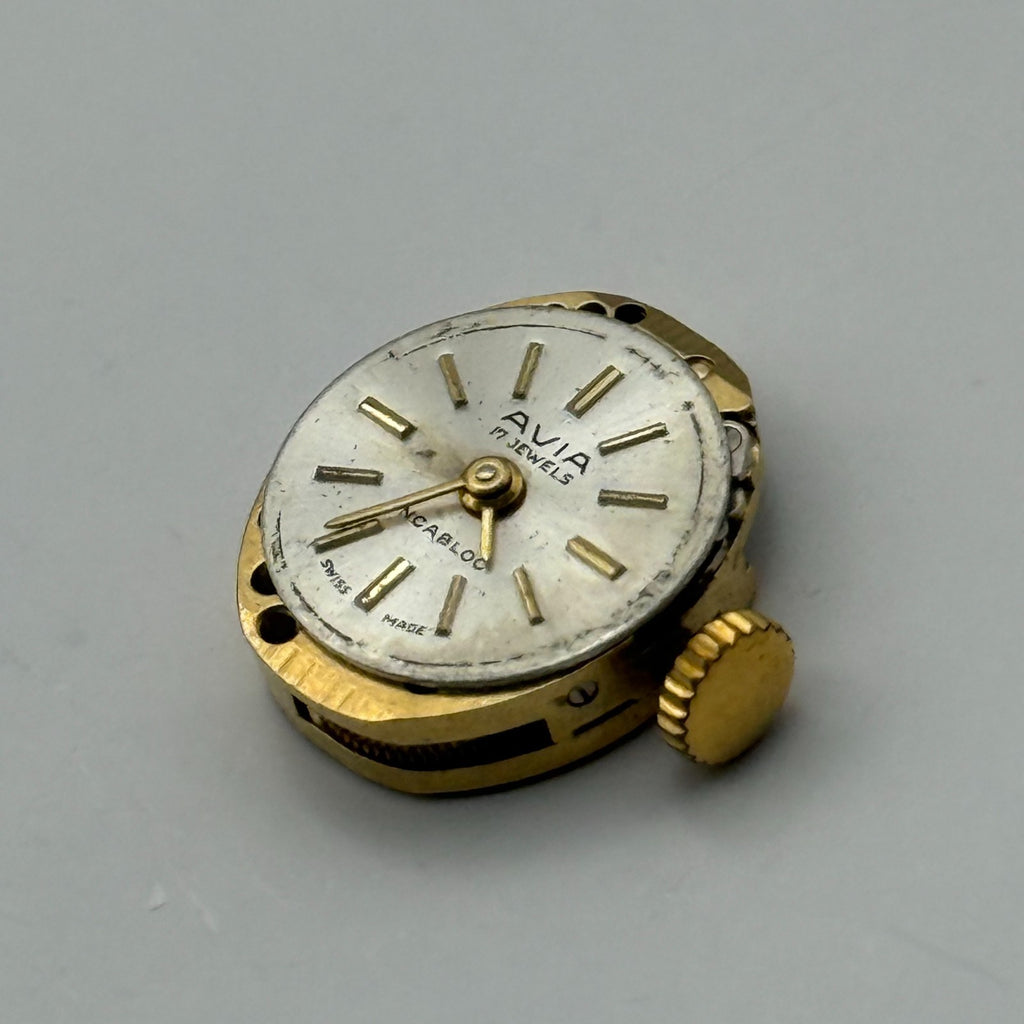 FE 68E4 Watch Movement Avia 17 Jewels Swiss Manual Wind Parts Repair 13.1mm