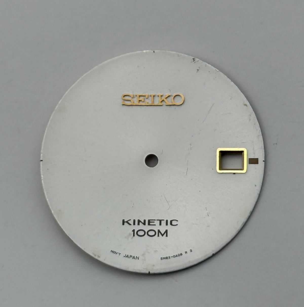 Seiko 5M82-0AD8 Watch Dial Kinetic 100M White Japan Spare Parts Repair 28.4mm
