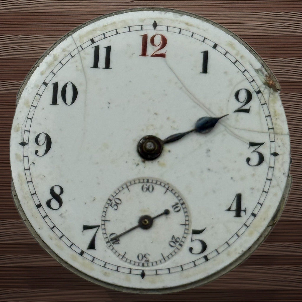 15 Jewels Trench Watch Movement - For Parts / Repair - 28.6mm