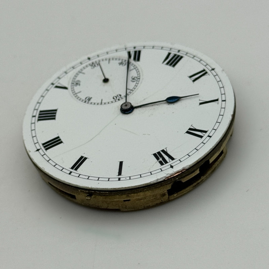 Open Face Unidentified Swiss Pocket Watch Movement Parts Repair Spares 43.2mm