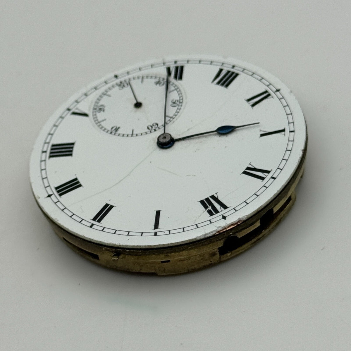 Open Face Unidentified Swiss Pocket Watch Movement Parts Repair Spares 43.2mm